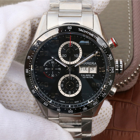 V6泰格豪雅卡莱拉系列赛车自动机械计时钢带精仿手表